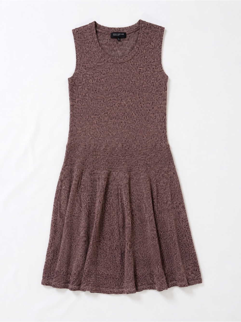 Jones New York Metallic Purple& Gold Sleeveless Textured Midi Sweater Dress Sz L - Picture 3 of 6